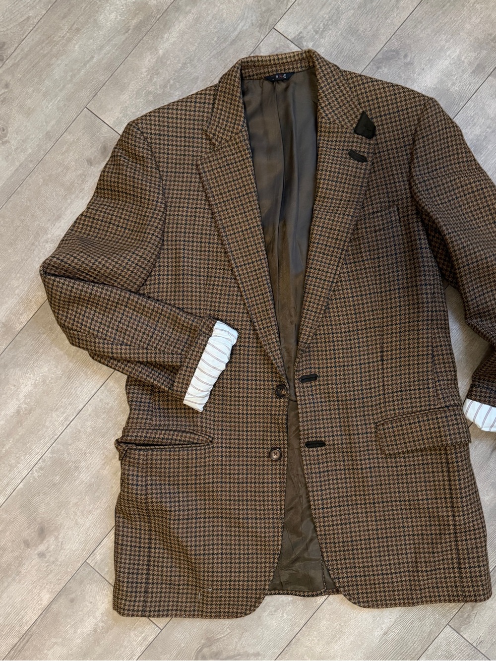 Brown Houndstooth Blazer
